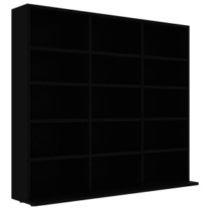 Szafka na płyty CD, czarna, 102 x 23 x 89,5 cm, płyta wiórowa