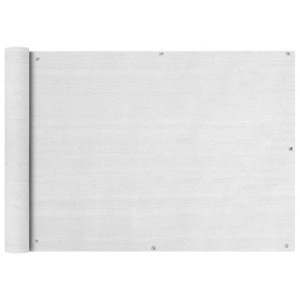 Parawan ogrodowy HDPE 75x600 cm Biały
