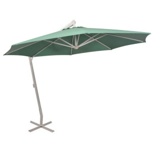 Parasol ogrodowy, wiszący, 350 cm, aluminiowy, piaskowy