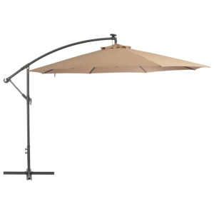 Parasol wiszący z aluminiowym słupkiem, 350 cm, kolor taupe