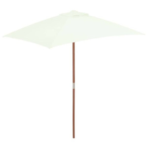 Parasol ogrodowy na drewnianym słupku, 150 x 200 cm, piaskowy