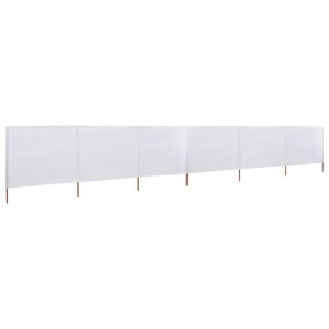 Parawan 6-skrzydłowy z tkaniny, 800 x 80 cm, biały