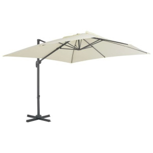 Parasol wiszący z aluminiowym słupkiem, 300x300 cm, piaskowy