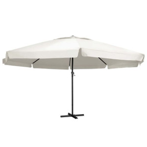 Parasol ogrodowy na słupku aluminiowym, 600 cm, piaskowy