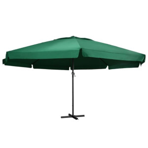 Parasol ogrodowy na słupku aluminiowym, 600 cm, zielony