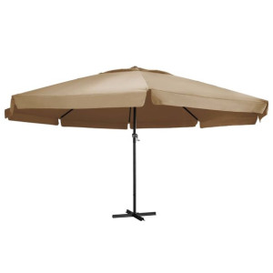 Parasol ogrodowy na słupku aluminiowym, 600 cm, taupe