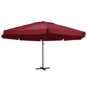Parasol ogrodowy na słupku aluminiowym, 600 cm, bordowy
