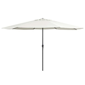 Parasol ogrodowy na stalowym słupku, 400 cm, piaskowy biały