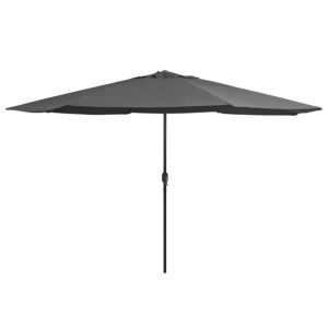 Parasol ogrodowy na metalowym słupku, 400 cm, antracytowy