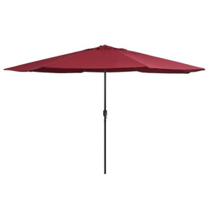 Parasol ogrodowy na metalowym słupku, 400 cm, bordowy