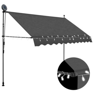Ręcznie zwijana markiza z LED, 250 cm, antracytowa