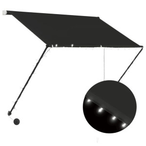 Markiza zwijana z LED, 200 x 150 cm, antracytowa