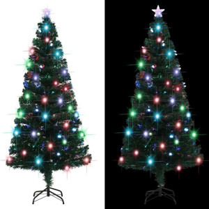Sztuczna choinka ze stojakiem/ LED, 180 cm, światłowód