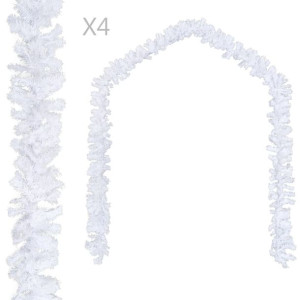 Girlandy świąteczne, 4 szt., białe, 270 cm, PVC
