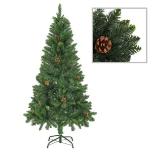 Sztuczna choinka z szyszkami, zielona, 150 cm