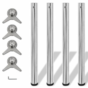 242133 4 Height Adjustable Table Legs Chrome 710 mm