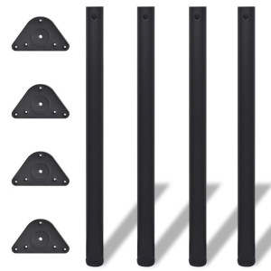 4 Nogi do stołu z regulacją wysokości 870 mm Czarne