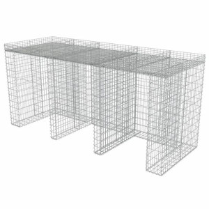 Gabionowa osłona kosza na śmieci, stal, 270 x 100 x 130 cm