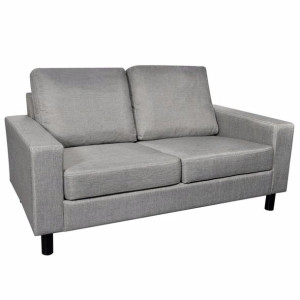 Sofa 2-osobowa, materiałowa, jasnoszara