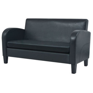 Sofa 2-osobowa, sztuczna skóra, czarna