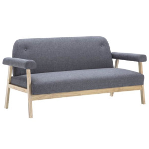 3-osobowa sofa tapicerowana tkaniną, ciemnoszara