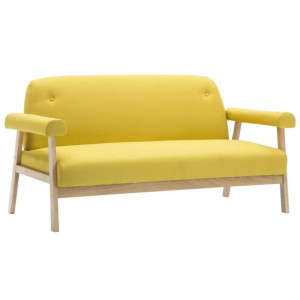 3-osobowa sofa tapicerowana tkaniną, żółta