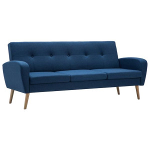 3-osobowa sofa tapicerowana, niebieska