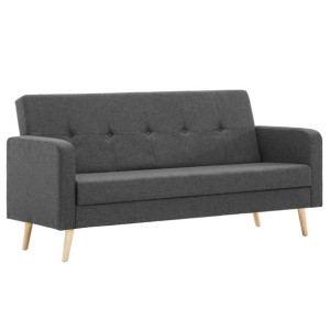 Sofa tapicerowana materiałem, ciemnoszara