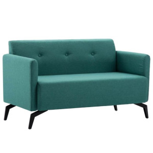 2-osobowa sofa tapicerowana tkaniną, 115x60x67 cm, zielona