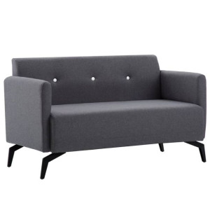 2-osobowa sofa tapicerowana tkaniną, 115x60x67 cm, ciemnoszara