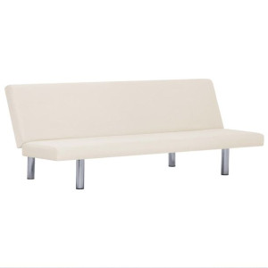 Sofa, rozkładana, kremowa, poliester