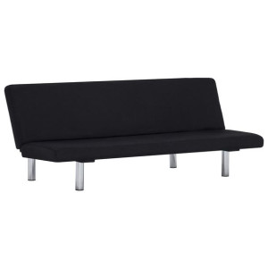 Sofa, rozkładana, czarna, poliester