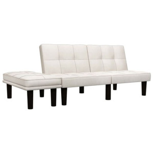 2-osobowa sofa, kremowa, tapicerowana tkaniną