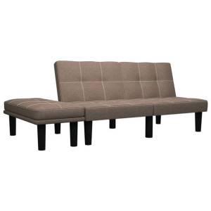 2-osobowa sofa, brązowa, tapicerowana tkaniną