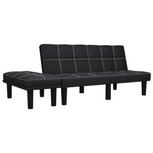 2-osobowa sofa, czarna, tapicerowana tkaniną