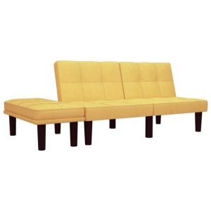 2-osobowa sofa, żółta, tapicerowana tkaniną