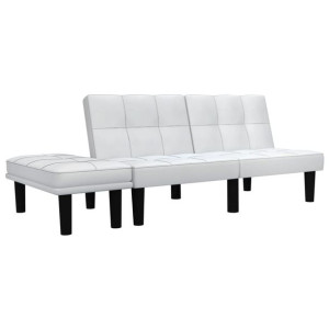 2-osobowa sofa, biała, sztuczna skóra