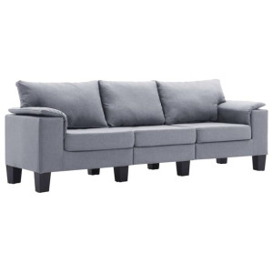 3-osobowa sofa, jasnoszara, tapicerowana tkaniną