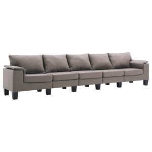 5-osobowa sofa, taupe, tapicerowana tkaniną