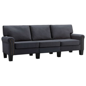 3-osobowa sofa, ciemnoszara, tapicerowana tkaniną