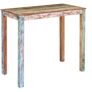 Stolik barowy, lite drewno z odzysku, 115x60x107 cm
