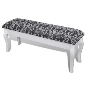 Stylowa ławeczka do toaletki, 2-osobowa, 110cm, czarna