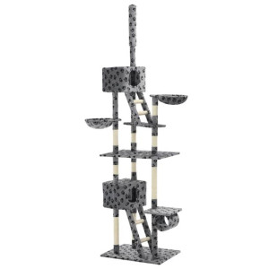 Drapak z sizalowymi słupkami, 230-260 cm, wzór kocie łapy