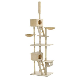 Drapak dla kota z sizalowymi słupkami, 230-260 cm, beżowy