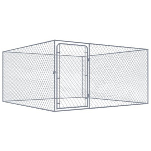 Kojec dla psa z galwanizowanej stali, 2 x 2 x 1 m