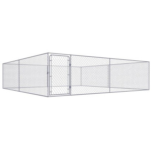 Kojec dla psa, galwanizowana stal, 4 x 4 x 1 m