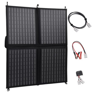 Składana ładowarka słoneczna, 80 W, 12 V
