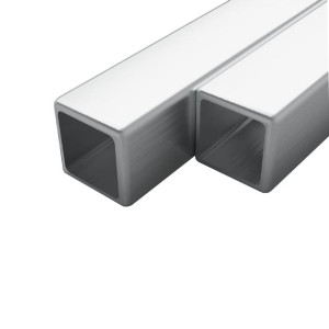 Rury ze stali, 2 szt., kwadratowe, V2A, 2 m, 15x15x1,5mm