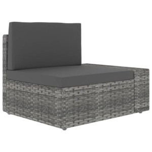 Modułowe siedzisko narożne lewy podłokietnik, rattan PE, szare