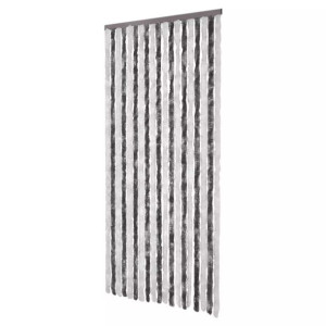 Zasłona przeciwko owadom, szarość i biel, 90x220 cm, szenil